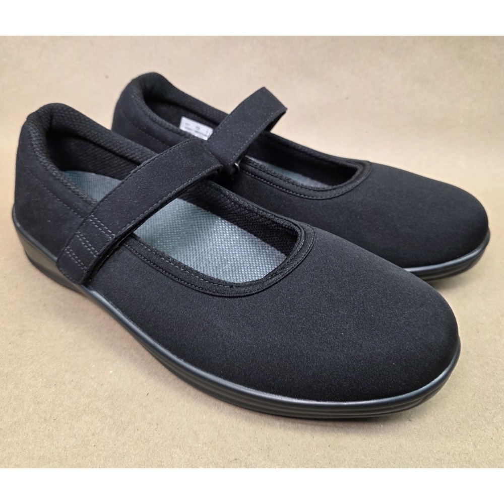 Orthofeet (Sz 12 B) Springfield 827 Mary Jane Comfort Shoes Womens Black